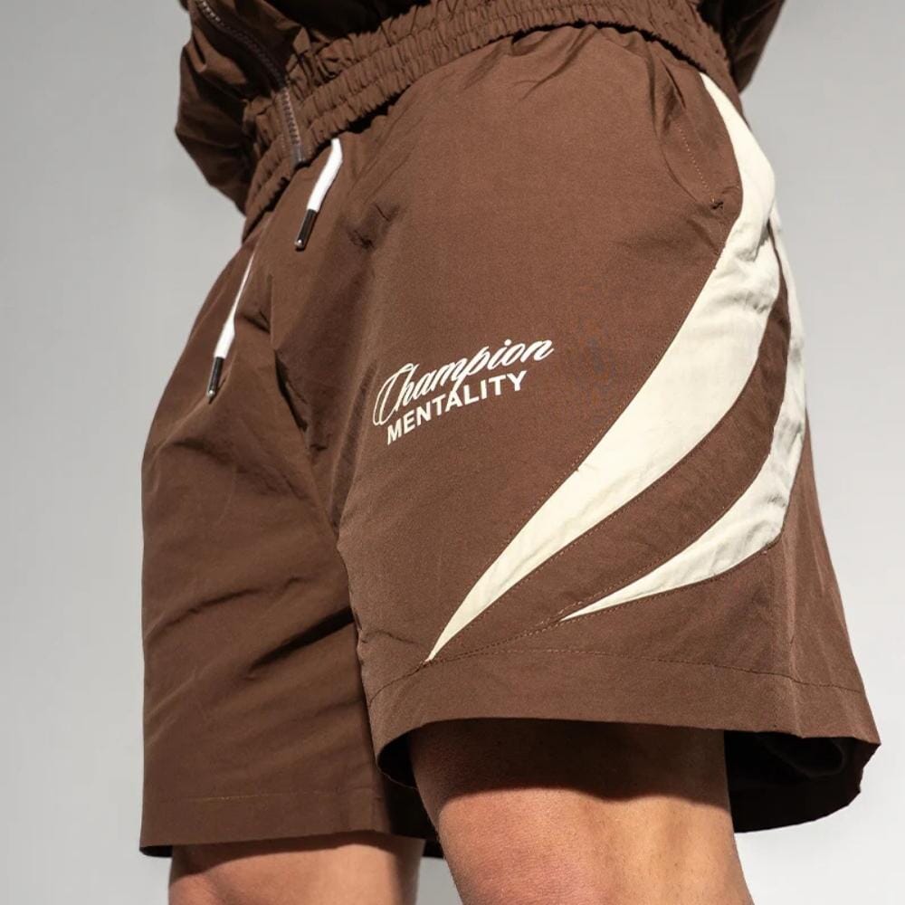 Engaging Shorts Engage Champion Mentality Track Shorts Brown/White – MMA Fight Store