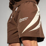 Engage Champion Mentality Track Shorts Brown/White Training Shorts Engage 