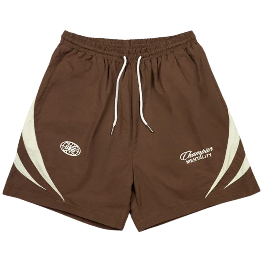 Engage Champion Mentality Track Shorts Brown/White Training Shorts Engage Brown/White Small 
