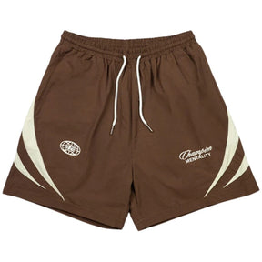 Engage Champion Mentality Track Shorts Brown/White Training Shorts Engage Brown/White Small 