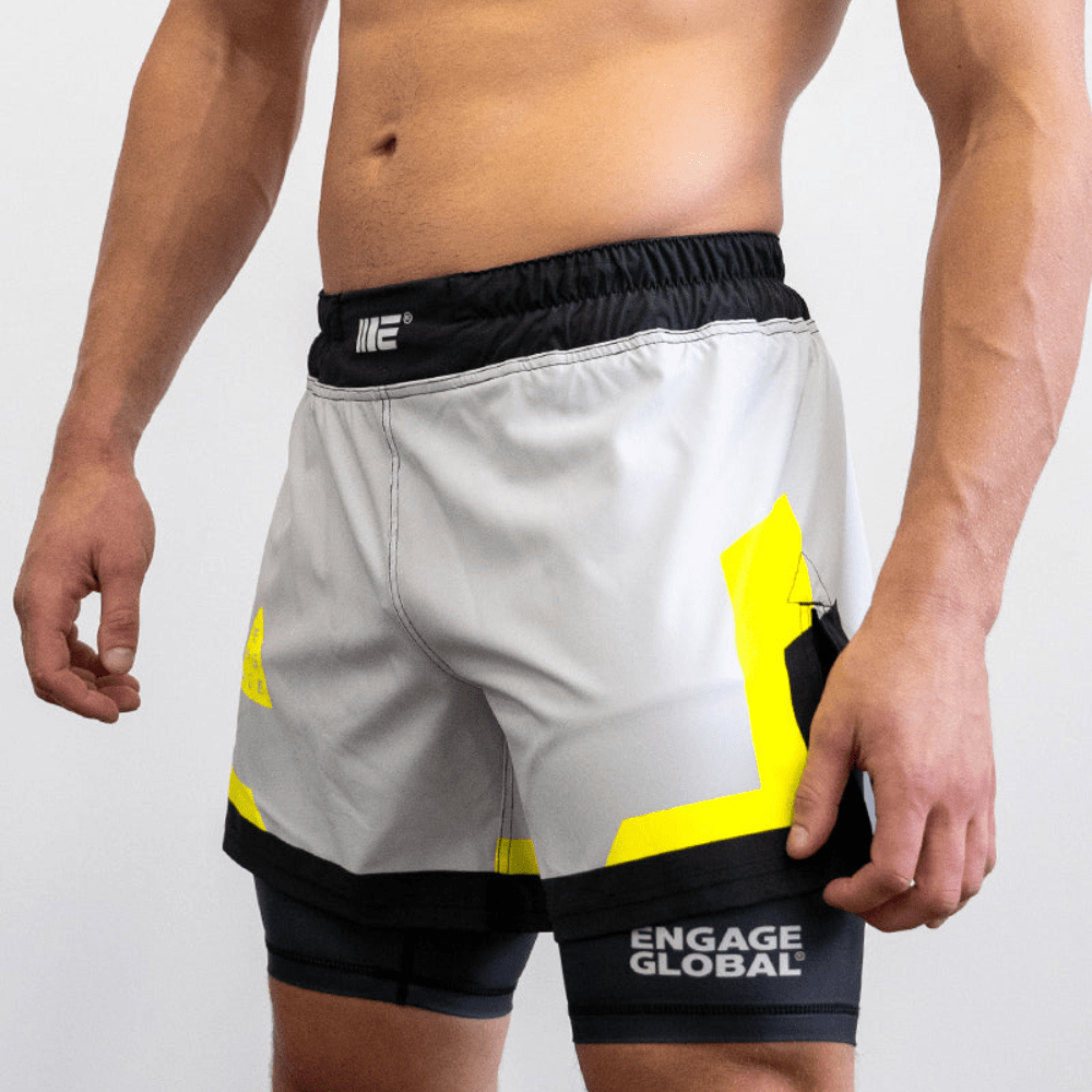 Engage Cool Grey 2-in-1 Fight Shorts MMA Shorts Engage 