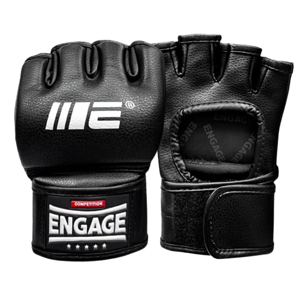 Engage Essential 4oz MMA Grappling Gloves Black MMA Sparring Gloves Engage Black Small 