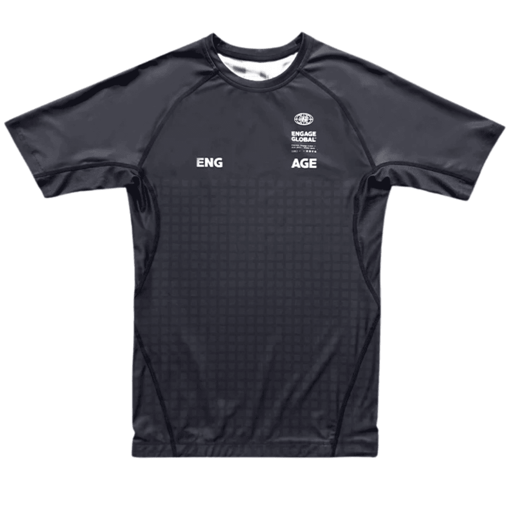 Engage Grid Tech Short Sleeve Rashgaurd Rashguards Engage Black Small 