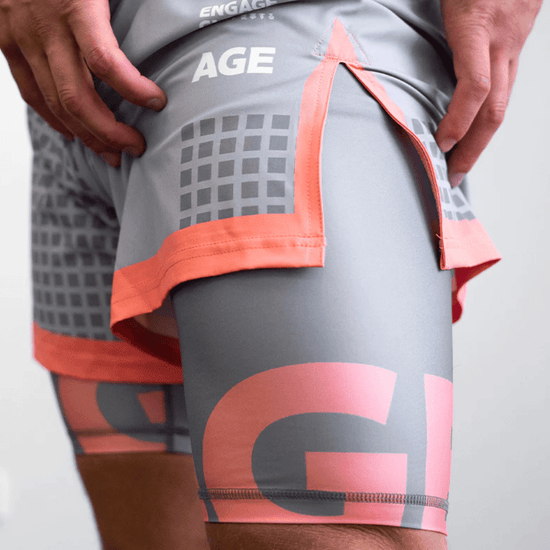 Engage Grid Tech 2 in 1 Hybrid Shorts MMA Shorts Engage 