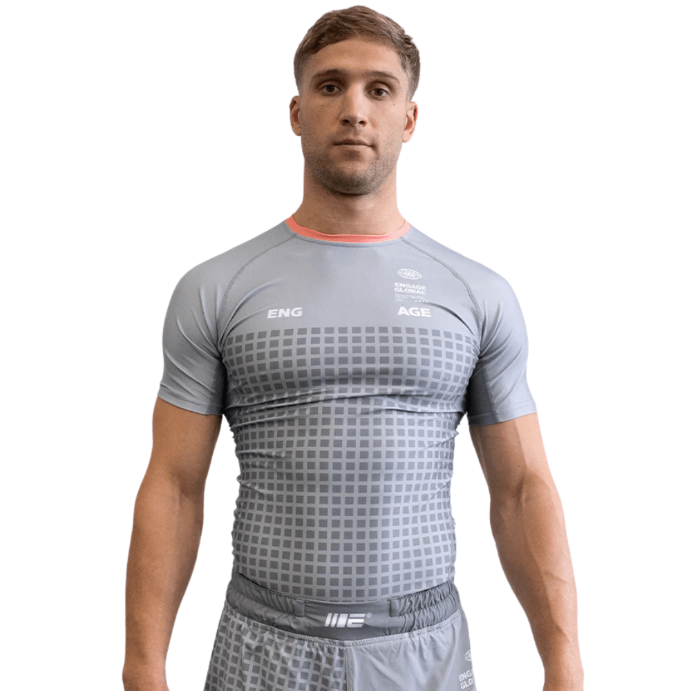 Engage Grid Tech Short Sleeve Rashgaurd Rashguards Engage Grey Small 