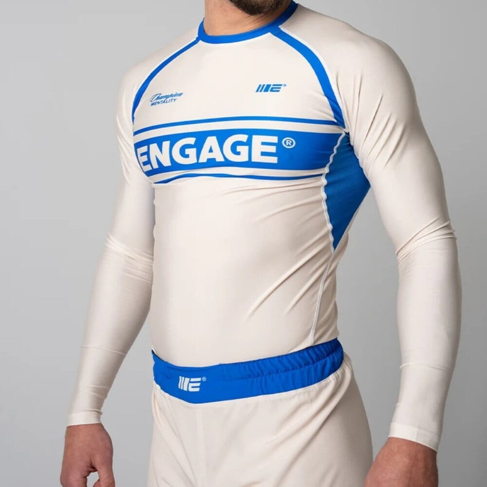 Engage Invictus Long Sleeve Rashguard Royal Ivory Rashguards Engage 