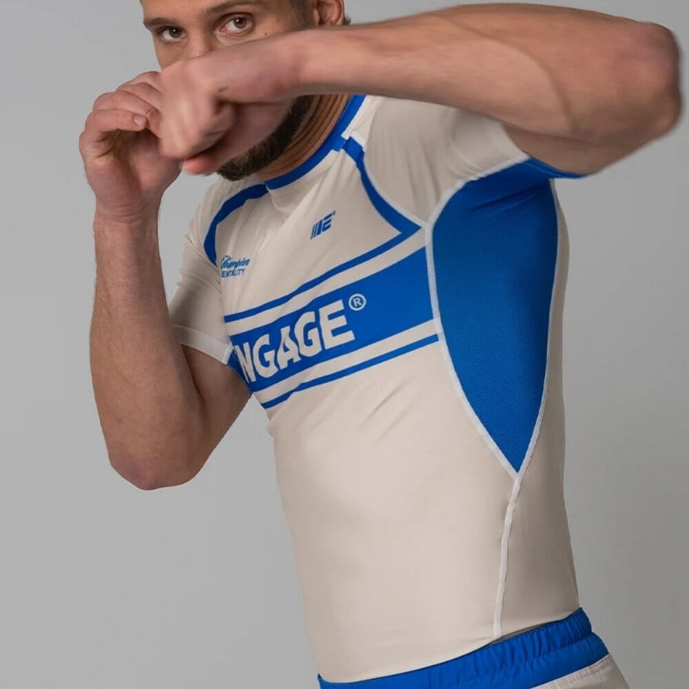 Engage Invictus Short Sleeve Rashguard Royal Ivory Rashguards Engage 