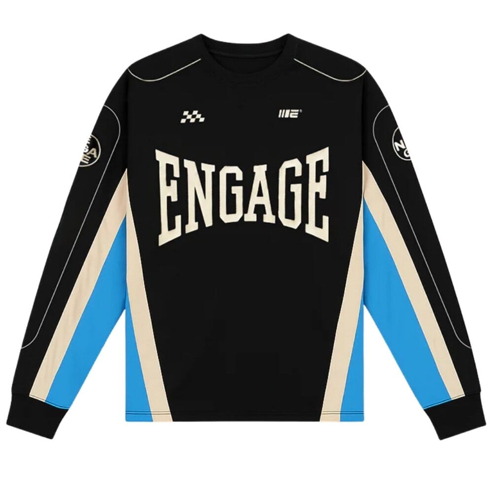Engage MX Long Sleeve Jersey Black/White/Blue T-Shirts Engage Black/White/Blue Small 