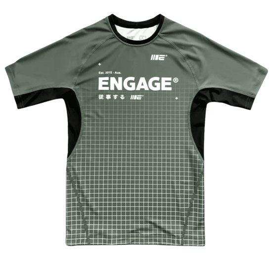 Engage Olive Graph Short Sleeve Rashguard Rashguards Engage Small 