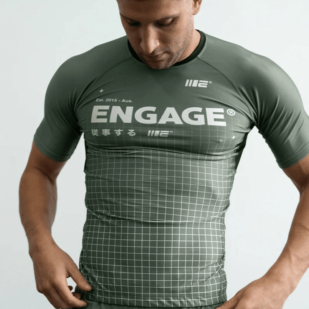 Engage Olive Graph Short Sleeve Rashguard Rashguards Engage 