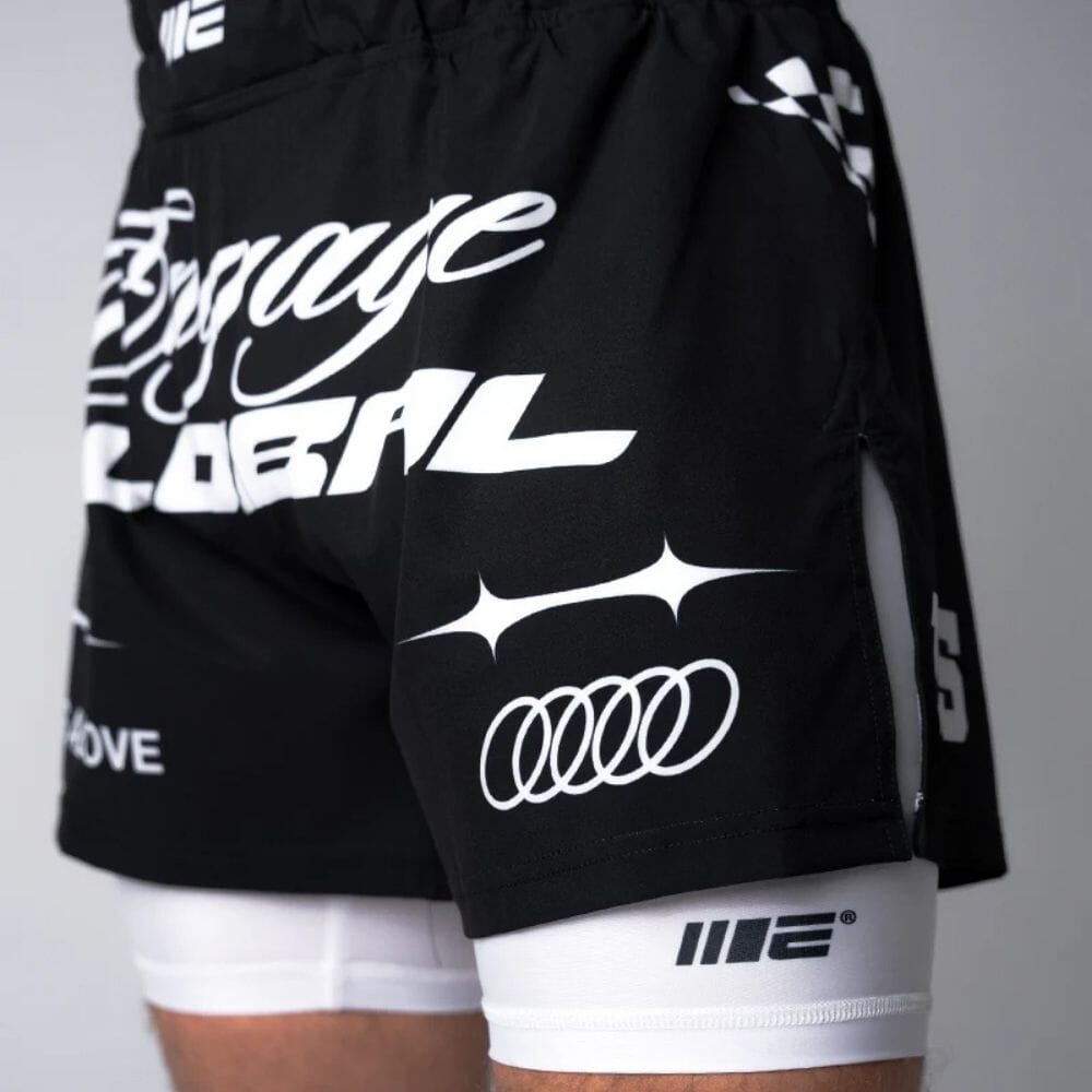 Engaging Shorts Engage Pit Crew 2-in-1 Hybrid Shorts Black/White – MMA Fight Store
