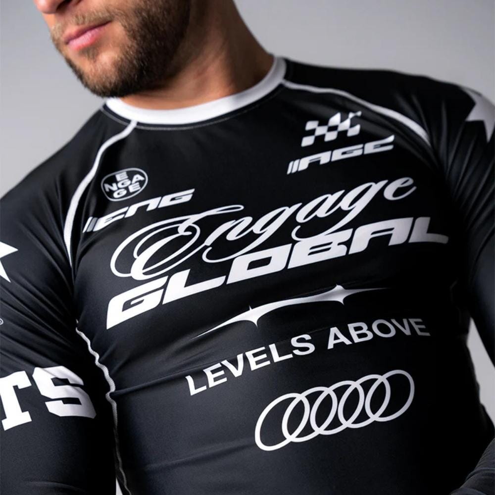Engage Pit Crew Long Sleeve Rashguard Black/White Rashguards Engage 
