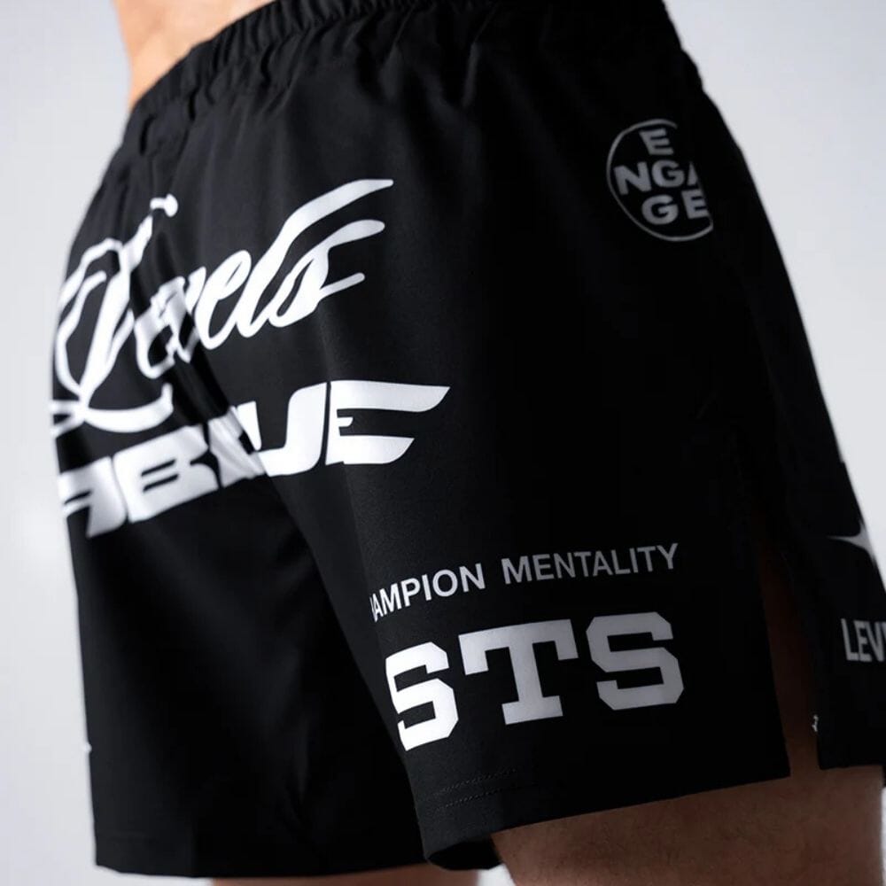 Engage Pit Crew MMA Hybrid Shorts Black/White MMA Shorts Engage 