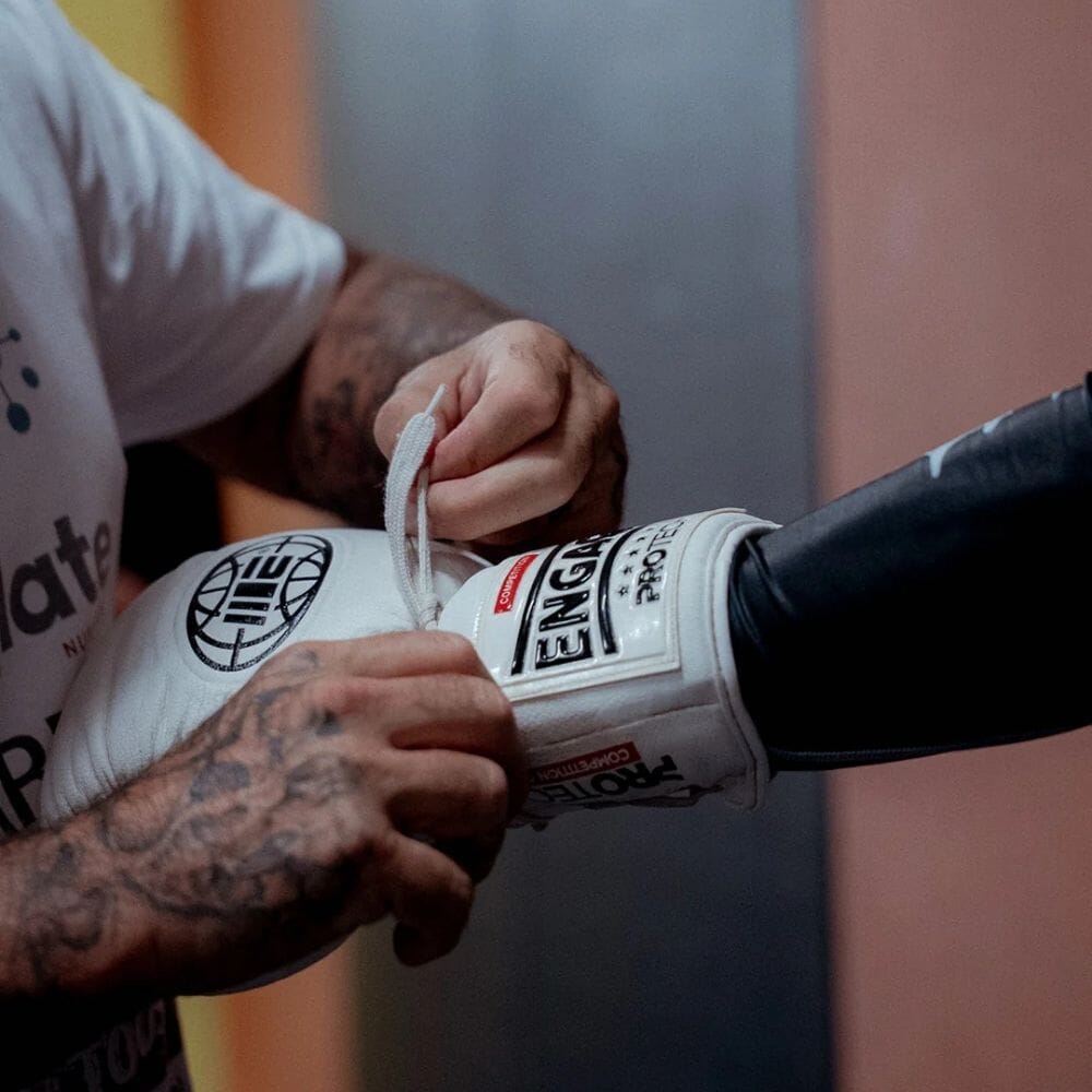 Engage Pro-Tech Competition Laced Boxing Gloves White Boxing Gloves Engage 