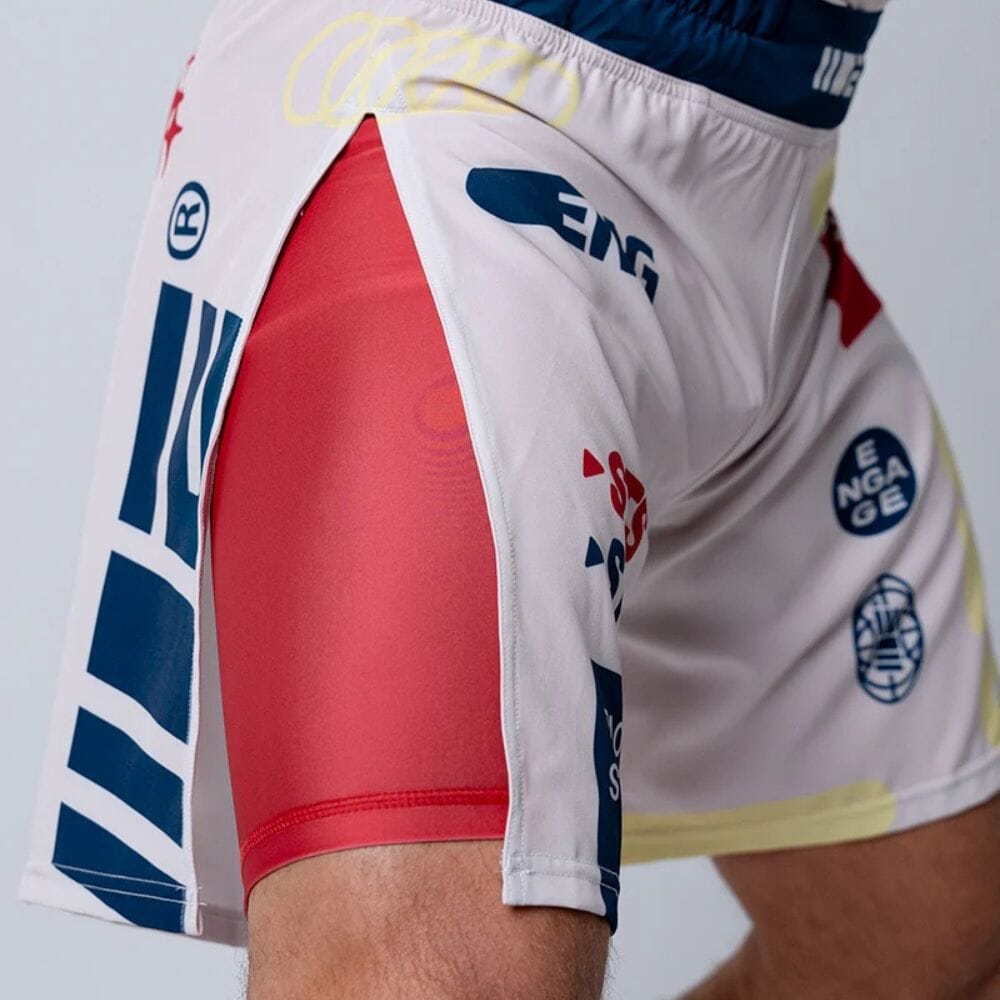 Engaging Shorts Engage Set The Standard 2-in-1 Gladiator Shorts White – MMA Fight Store