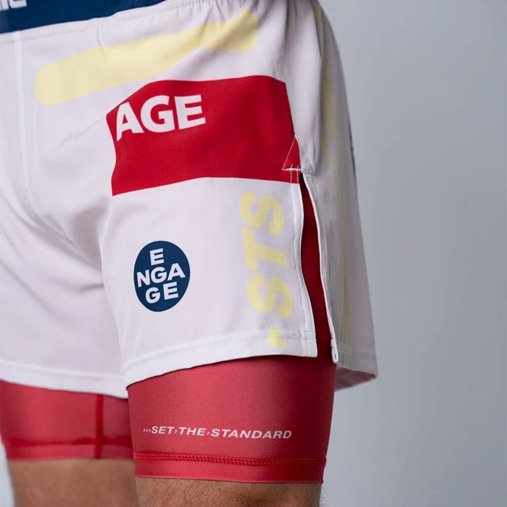 Engage Set The Standard 2-in-1 Hybrid Shorts White MMA Shorts Engage 