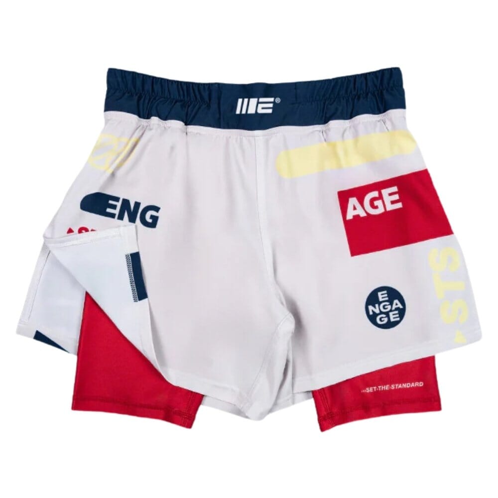 Engage Set The Standard 2-in-1 Hybrid Shorts White MMA Shorts Engage White Small 