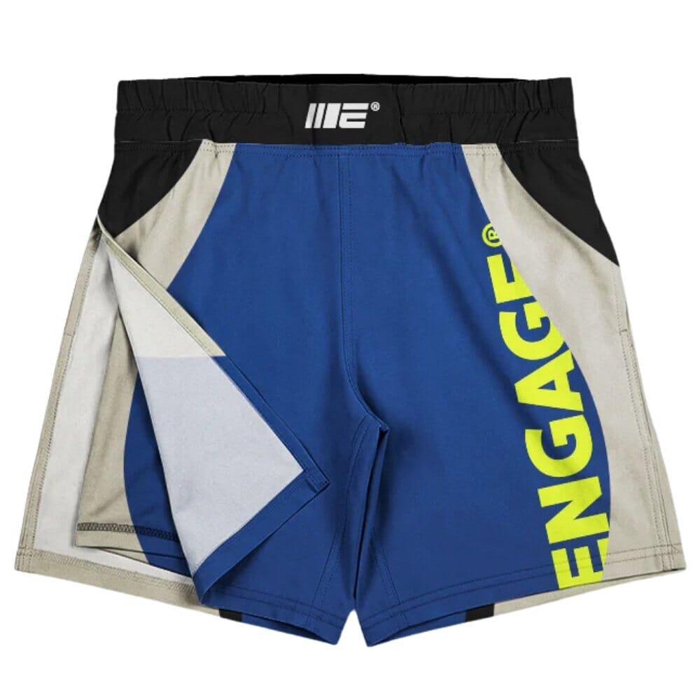 Engage Velocity 2-in-1 Gladiator Shorts Blue/White/Yellow MMA Shorts Engage Blue/White/Yellow Small 