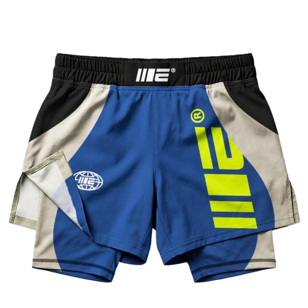 Engage Velocity 2-in-1 Hybrid Shorts Blue/White/Yellow MMA Shorts Engage Blue/White/Yellow Small 