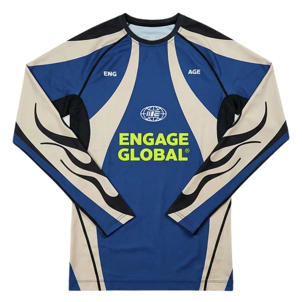 Engage Velocity Long Sleeve Rashguard Blue/White/Yellow Rashguards Engage Blue/White/Yellow Small 