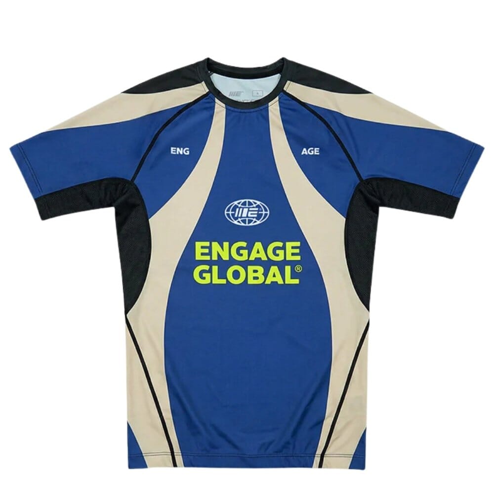 Engage Velocity Short Sleeve Rashguard Blue/White/Yellow Rashguards Engage Blue/White/Yellow Small 
