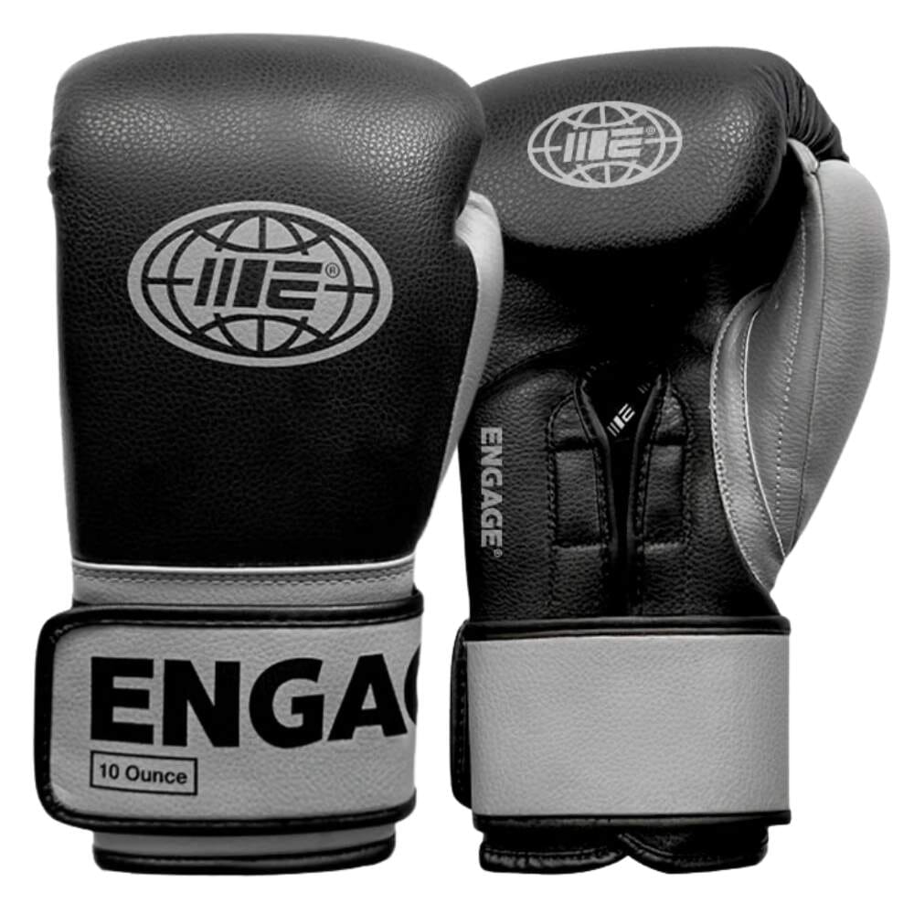 Engage W.I.P Series Hook and Loop Boxing Gloves Oakland Grey Boxing Gloves Engage Oakland Grey 10oz 
