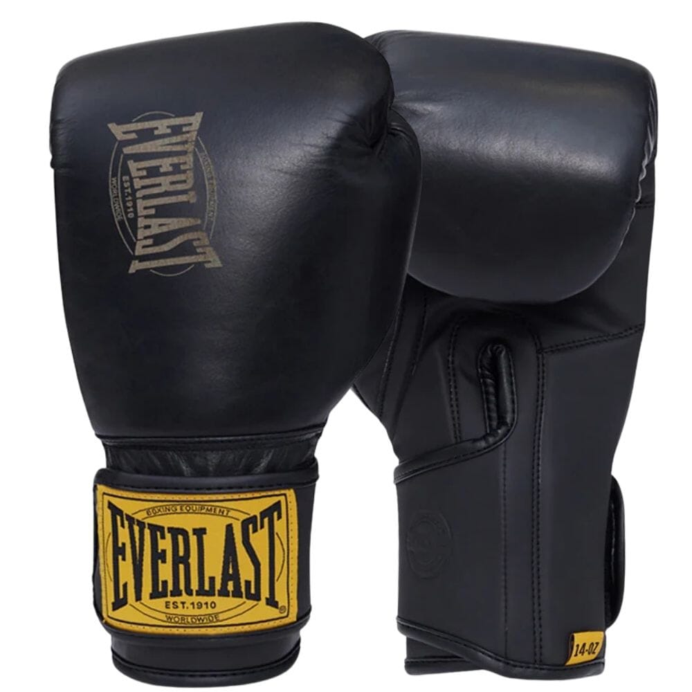Everlast 1910 Advanced Boxing Gloves Black Boxing Gloves Everlast Black 12oz 