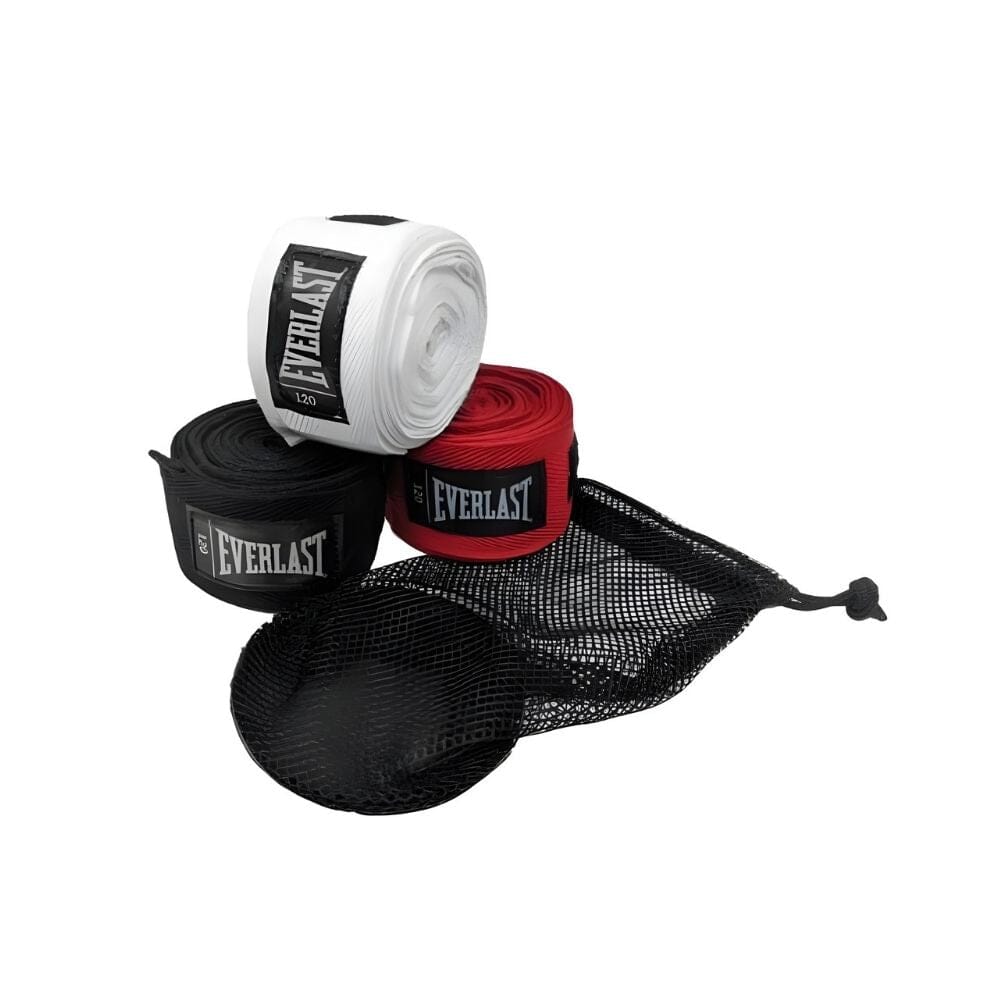 Everlast Core 120 Inch Hand Wraps 3 Pack Black/White/Red Hand Wraps Everlast Black/White/Red 120 Inch 