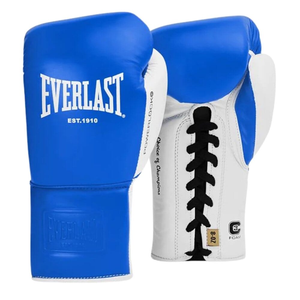 Everlast Powerlock OG Laced Fight Gloves Blue/White Boxing Gloves Everlast Blue/White 8oz 