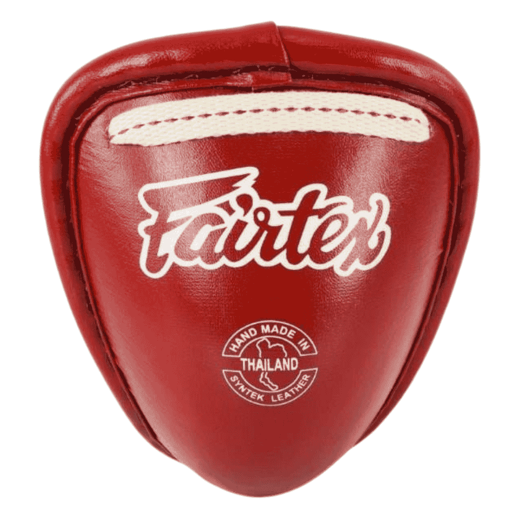 Fairtex GC2 Muay Thai Steel Cup Red/White Groin Guards Fairtex Red Small 