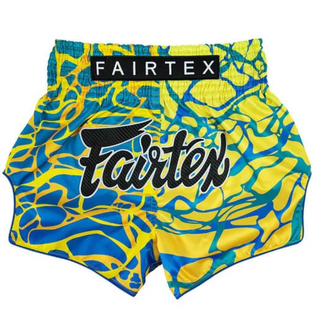 Fairtex BS1927 Muay Thai Shorts Magma Green Muay Thai Shorts Fairtex Yellow/Blue Small 