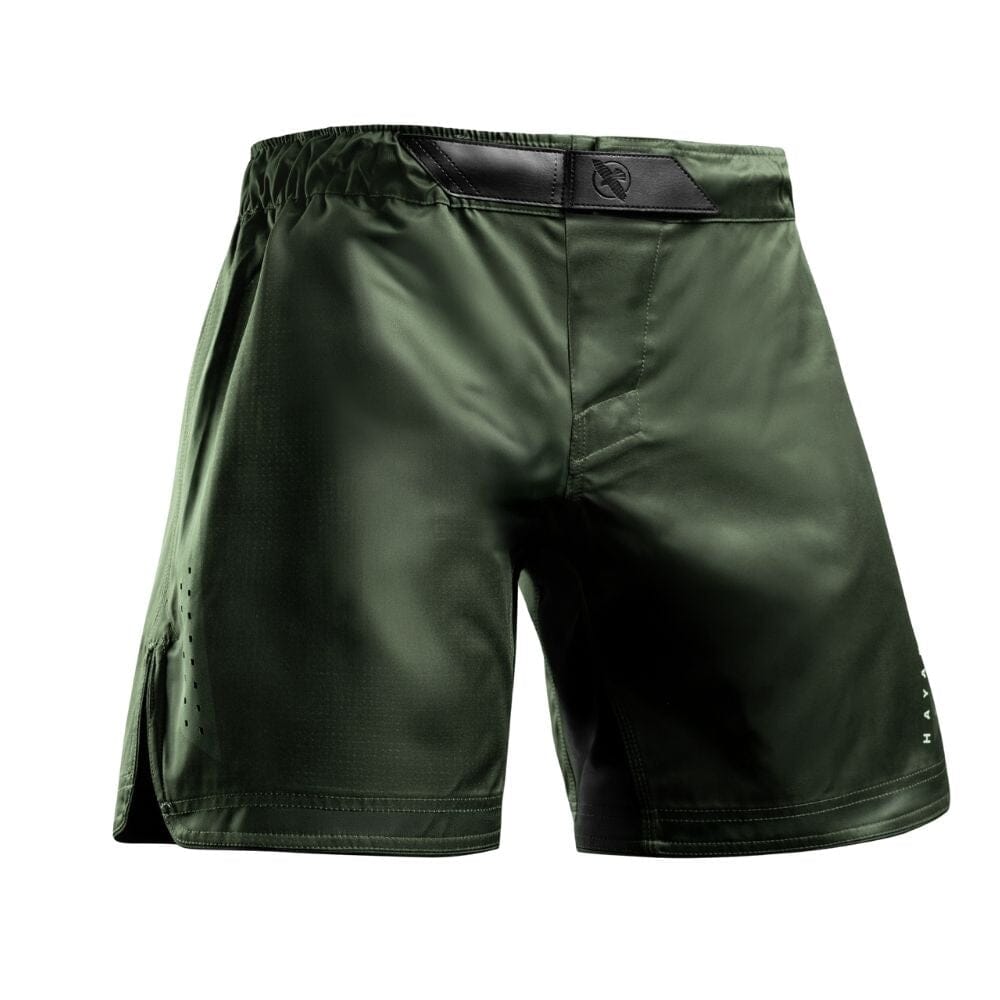 Hayabusa Core Mid Thigh Fight Shorts Green MMA Shorts Hayabusa Green Small 