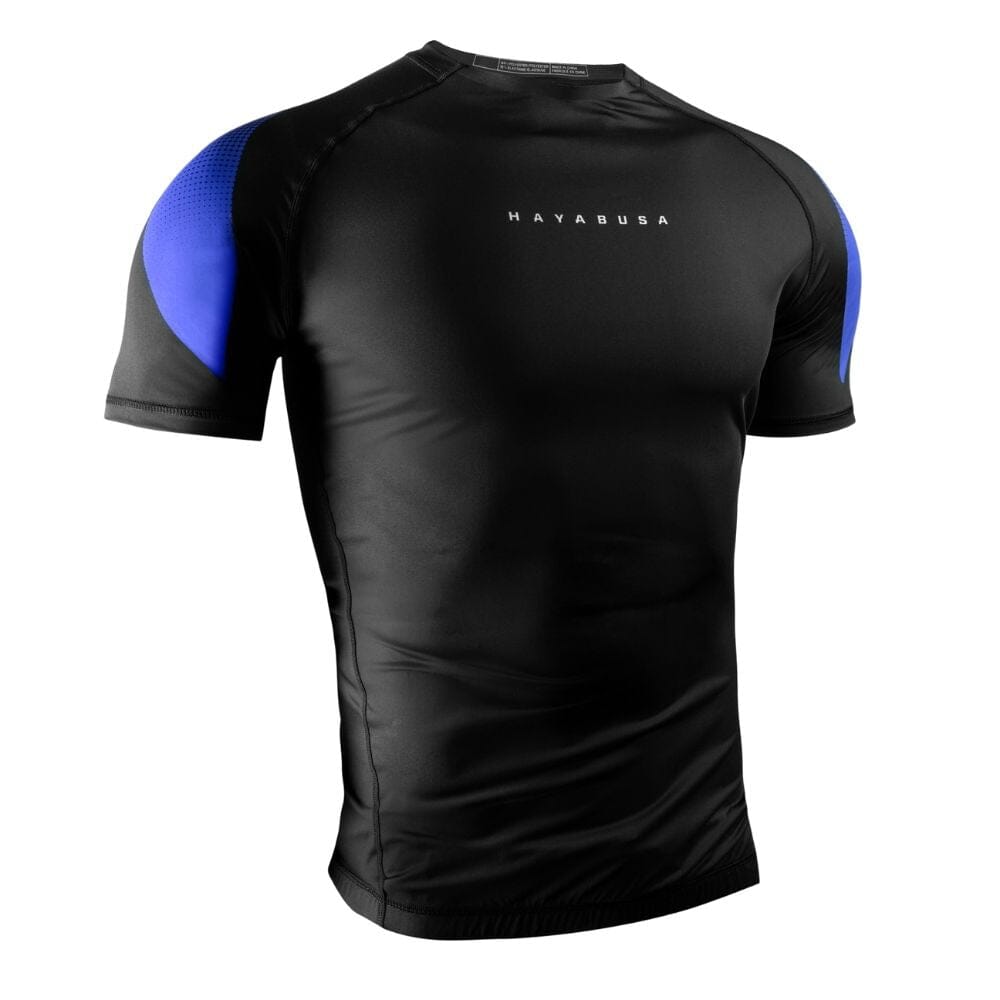 Hayabusa Pro Ranked Short Sleeve Rashguard Blue Rashguards Hayabusa 