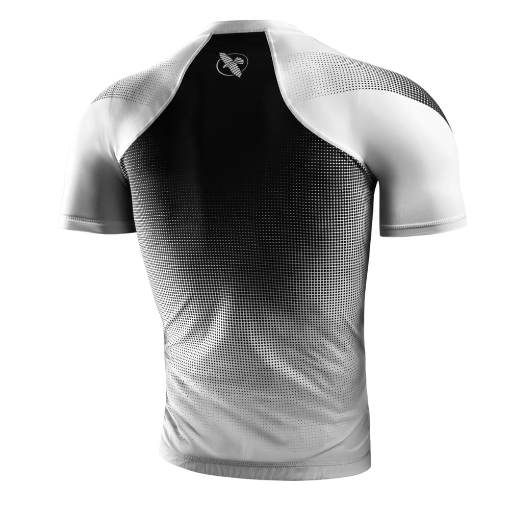 Hayabusa Pro Ranked Short Sleeve Rashguard White Rashguards Hayabusa 