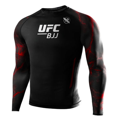 Hayabusa UFC BJJ Long Sleeve Rashguard Black/Red Rashguards Hayabusa Black/Red Small 