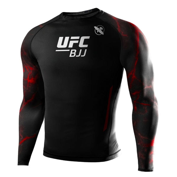 Hayabusa UFC BJJ Long Sleeve Rashguard Black/Red – MMA Fight Store