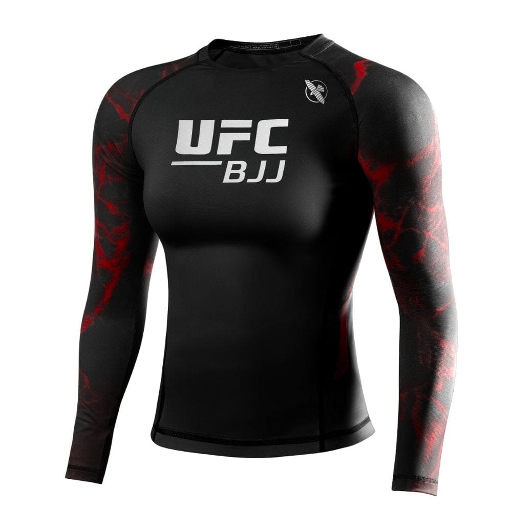 Hayabusa UFC BJJ Womens Long Sleeve Rashguard Black/Red Rashguards Hayabusa Black/Red X Small 
