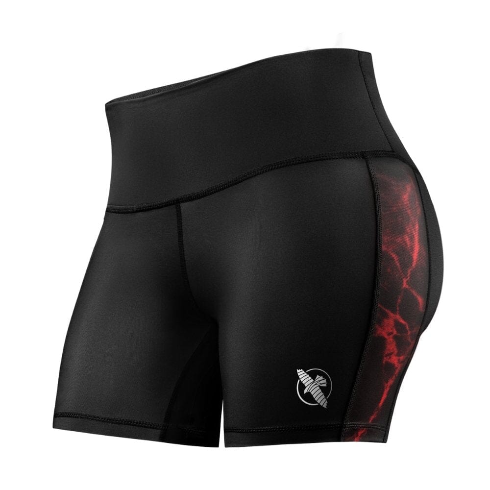 Hayabusa UFC BJJ Womens Vale Tudo Shorts Black/Red Compression Shorts Hayabusa Black/Red X Small 
