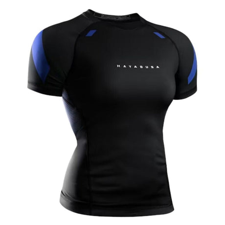 Hayabusa Womens Pro Ranked Short Sleeve Rashguard Blue Rashguards Hayabusa Blue X Small 
