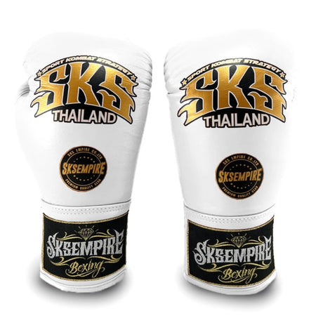 SKS Lace Boxing Gloves White