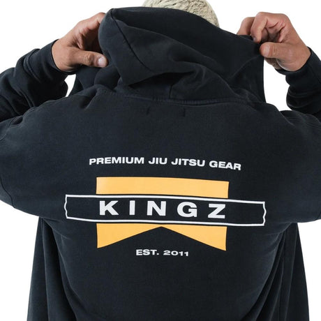 Kingz Flag Zip Up Hoodie Black