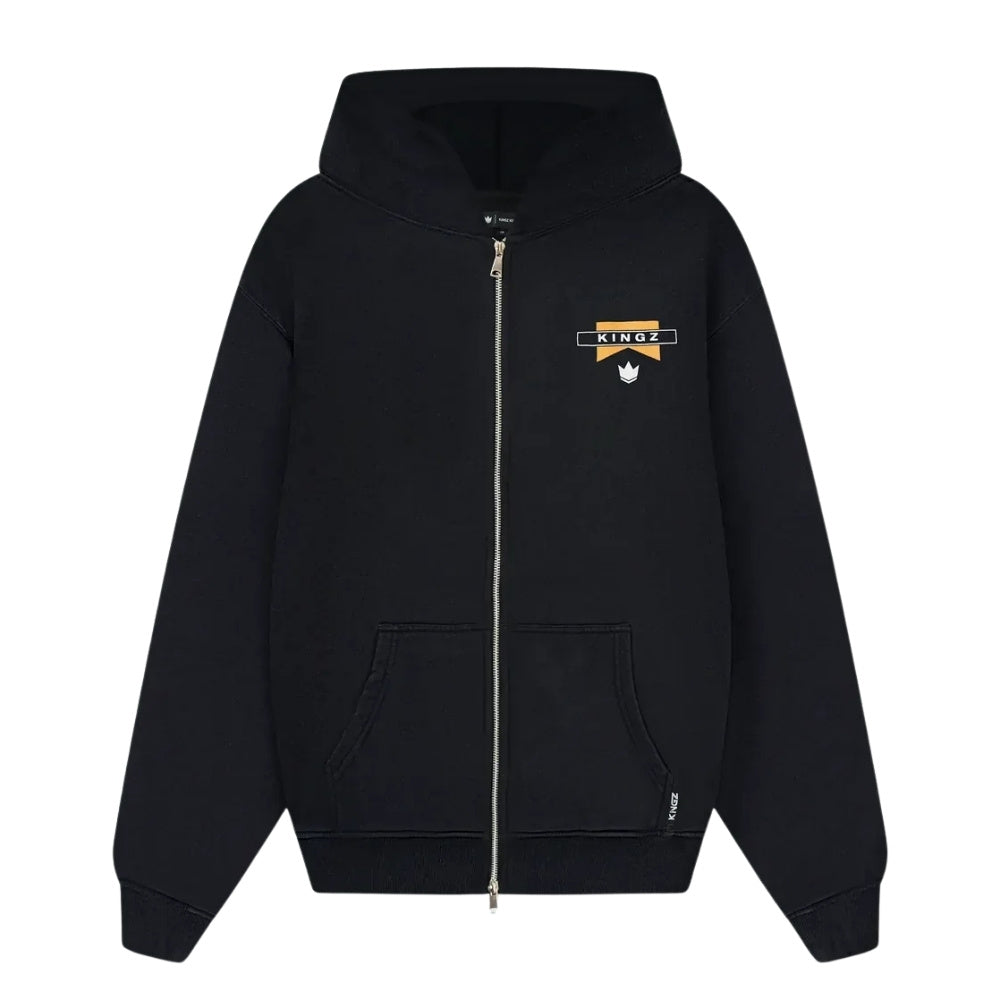 Kingz Flag Zip Up Hoodie Black