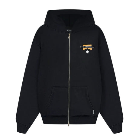 Kingz Flag Zip Up Hoodie Black