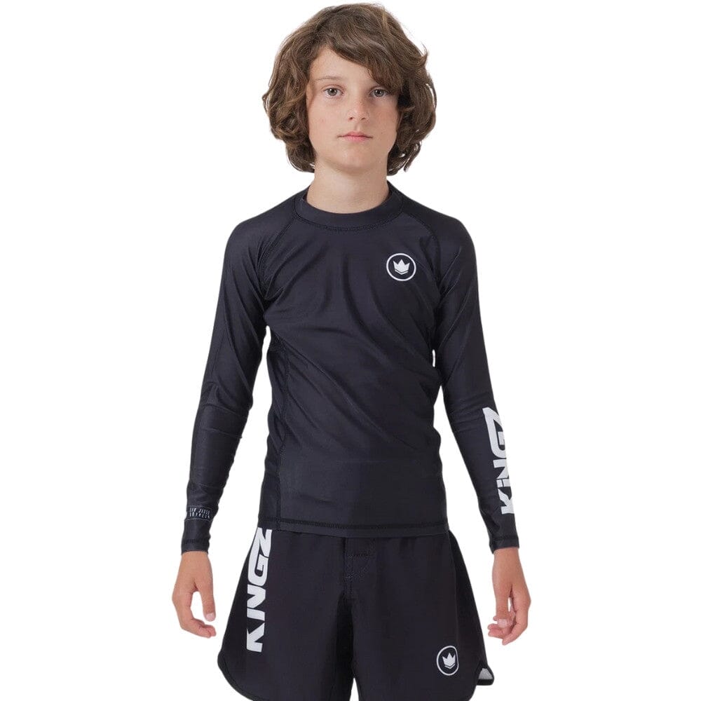 Kingz Kore V2 Youth Long Sleeve Rashguard Black Rashguards Kingz Black X Small 