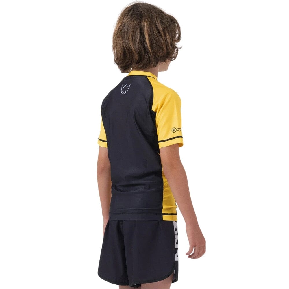 Kingz Ranked V2 Youth Short Sleeve Rashguard Yellow Rashguards Kingz 