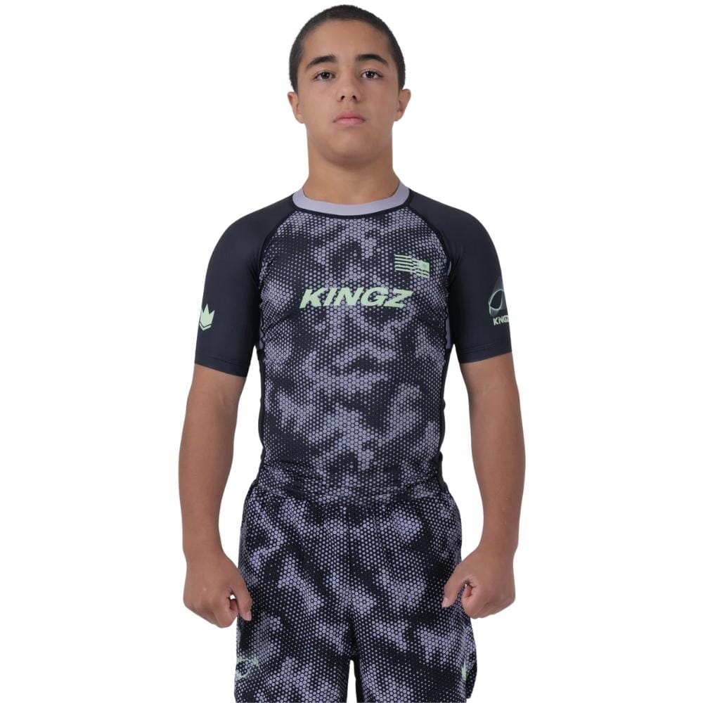 Kingz Viper Youth Rashguard Black/Purple Rashguards Kingz Black/Purple X Small 