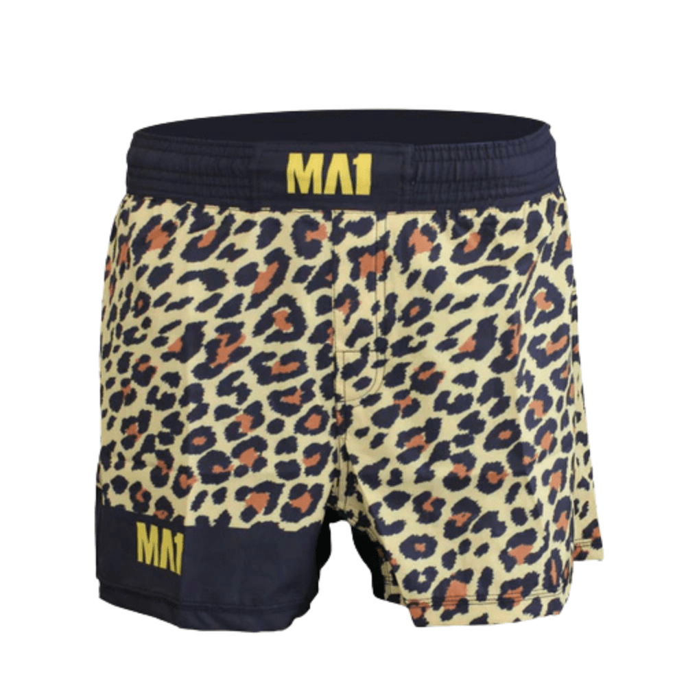 MA1 Craig Jones Gold Leopard High Cut MMA Shorts MMA Shorts MA1 Combat X Small 