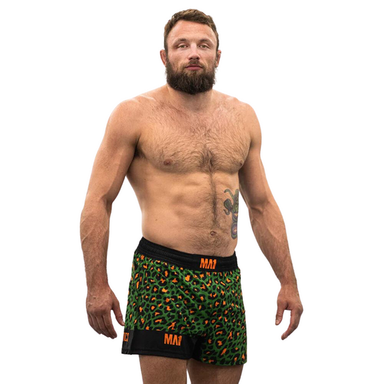 Load image into Gallery viewer, MA1 Craig Jones Tropic Leopard High Cut MMA Shorts
