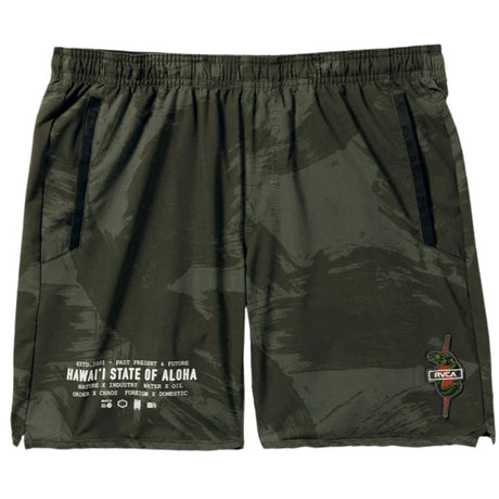 RVCA Hawaii 17 Inch Walkshorts Island Camo MMA Shorts RVCA Green Camo Small 