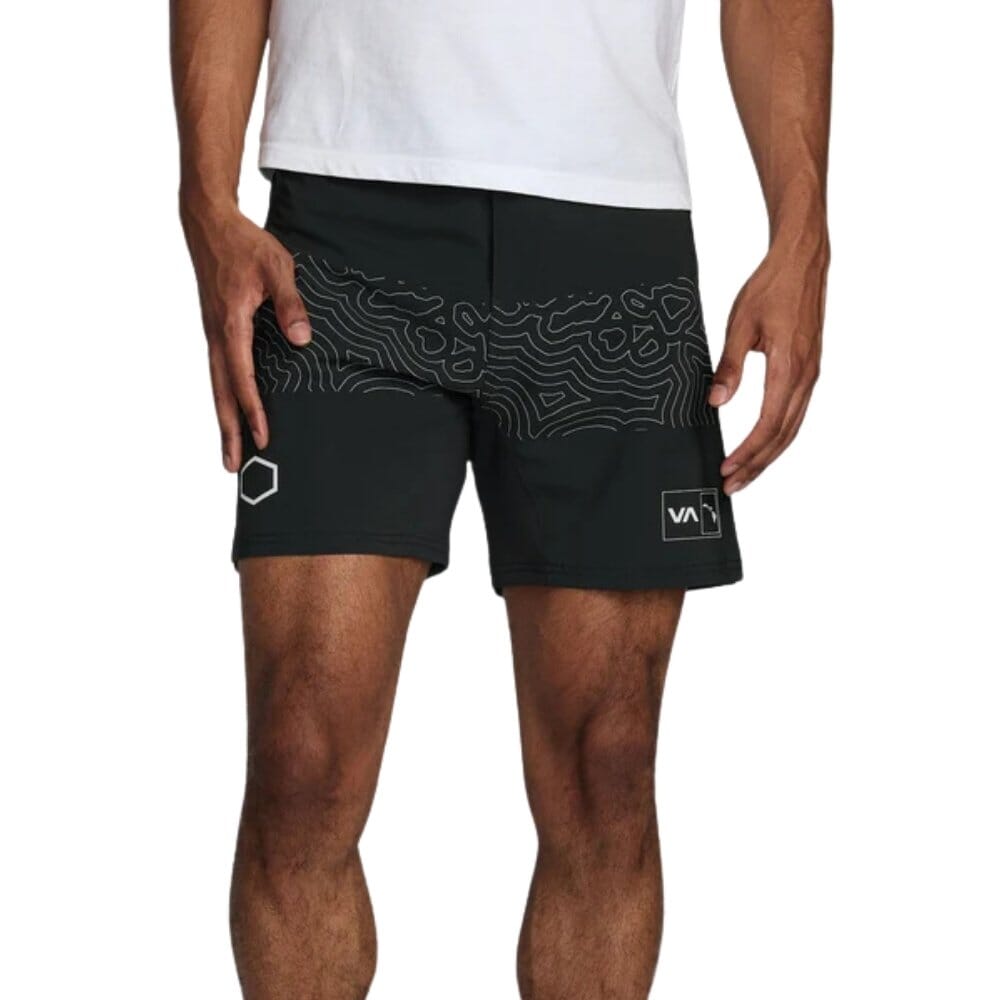 RVCA Mens Hawaii Fight Technical Shorts Black Training Shorts RVCA Black 30 